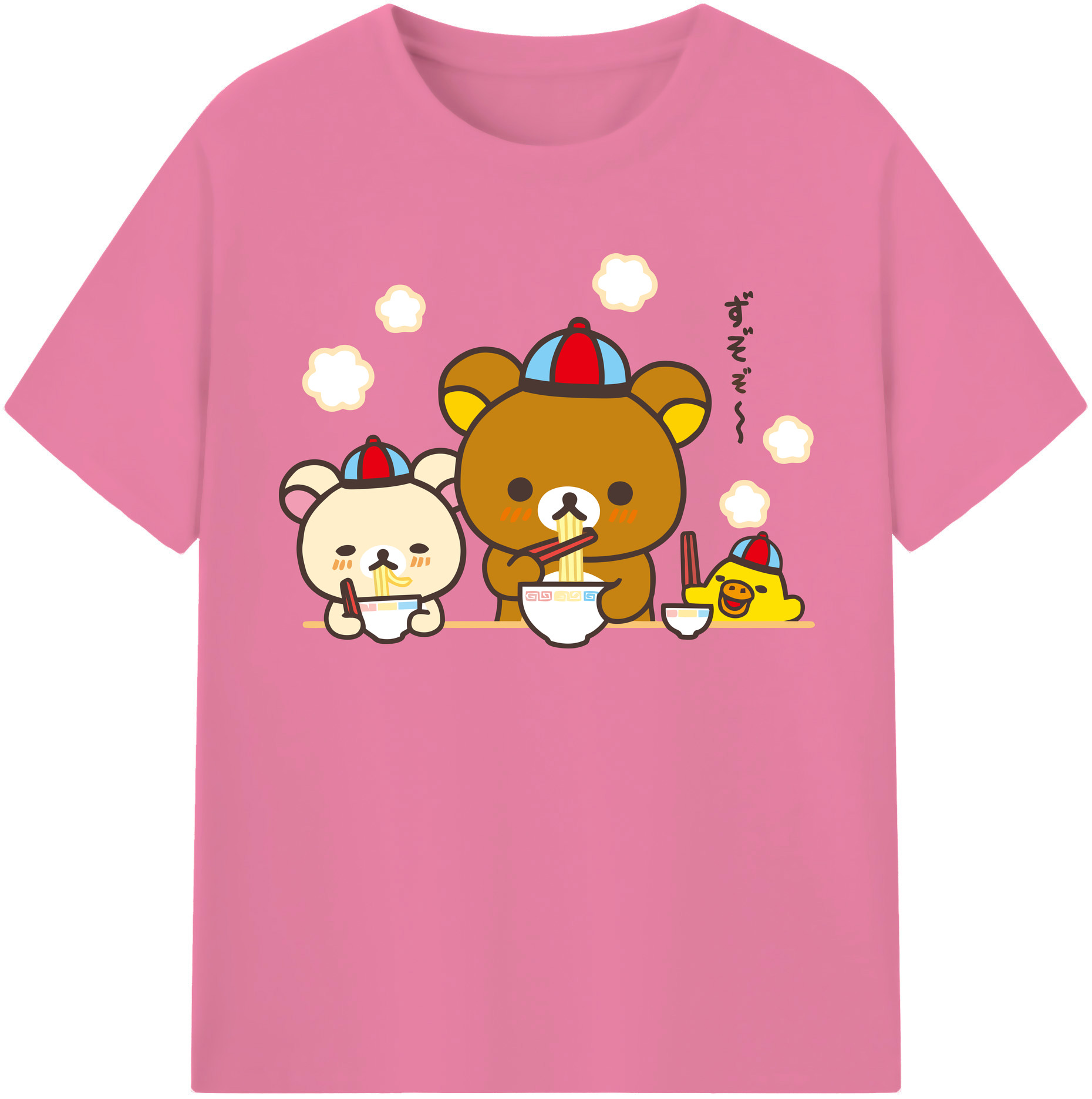（画像用） リラックマ リラックマ キイロイトリ Rilakkuma Korilakkuma Kiiroitori 綿100％半袖Tシャツ（フロントプリント）